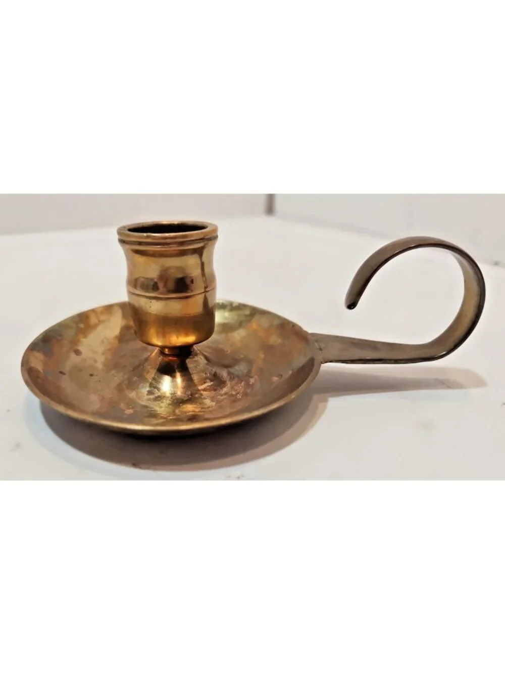Vintage Brass Finger Hold Classic Candle Holder 1.5